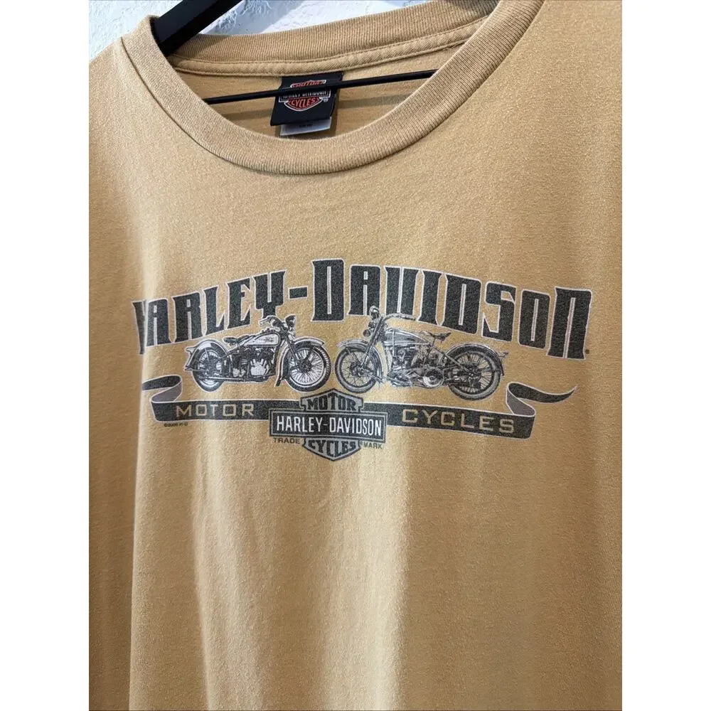 Harley Davidson Vintage 2005 Golden Yellow T-shirt Size 2xl